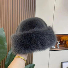 Load image into Gallery viewer, New Fluffy Fur Women's Winter Hat Winter Snow Ski Cap Female Faux Fur Thick Warm Windproof Hat Russian Hat Mink Fisherman's Hat