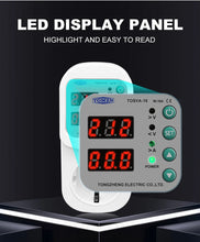 Load image into Gallery viewer, TOSVA-16 Reclosable Voltage current Protector Socket AC 110V 220V Adjustable 16A Power Surge Protector EU Plug Socket TOMZN