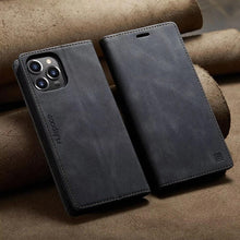 Load image into Gallery viewer, Vintage Wallet Case Card Holder Kickstand Built-in Magnetic Flip Leather Case for iPhone Leather Cases for iPhone 14 13 12 11 Pro Max Mini XR XS Max 8 7 6s Plus Wallet Flip Cover