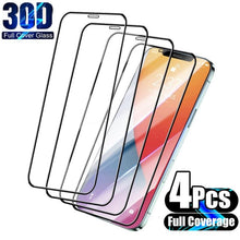 将图片加载到图库查看器,4pcs Full Cover Tempered Glass For Iphone 11 13 12 Pro Max Mini Xs X Xr Screen Protector On Iphone 7 8 Plus 6 6s Se 2020 Glass Guard Screen Protector For Iphone