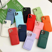 将图片加载到图库查看器,White Luxury Card Holder Phone Case for iPhone 13 12 Pro Wallet Soft Back Cover Shockproof Cute Protective Case for iPhone Cute Case With Card Holder