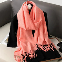 Load image into Gallery viewer, 62-Color Winter Cashmere Scarf – Warm Tassel Pashmina Wrap for Women