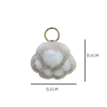 将图片加载到图库查看器,Cat Paw Plush Keychain – Cute Fluffy Faux Fur Pendant for Bags & Keys