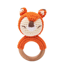 Load image into Gallery viewer, Crochet Animal Rattle Baby Toy Montessori Teether