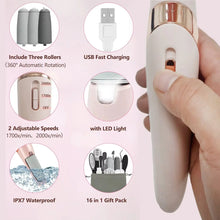 Load image into Gallery viewer, Rechargeable Electric Foot File 1+10 Set Callus Remover Machine Pedicure Device Foot Care Tools For Heels Remove Dead Skin black