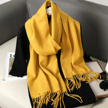 Load image into Gallery viewer, 62-Color Winter Cashmere Scarf – Warm Tassel Pashmina Wrap for Women