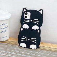 Load image into Gallery viewer, 3D Cartoon Cute Cat Ear Phone Case For Iphone 12 13 11 Pro Max X Xr Xs Max 7 8 6 6s Plus Se 2020 Lucky Cat Cartoon Silicone Cat Phone Case