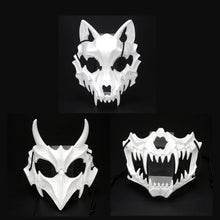 Load image into Gallery viewer, Halloween Half-Face Mask - Dragon, Tiger, Tengu, Wolf, and Skull Designs