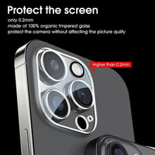 Load image into Gallery viewer, 4Pcs Back Lens Glass Protectors for IPhone 13 14 Pro Max 12 Mini X XR Camera Protective Glass on iPhone 11 PRO XS MAX 14 Plus Camera Lens Protector Full Coverage Anti-Spy Tempered Glass Film 9H Hardness Upgrade Edge Protection