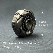 Load image into Gallery viewer, EDC Open Armor Metal Spinning Top – Magnetic Fidget Slider Toy for Adults | Stress Relief Spinner with Mecha Design & Smooth Rotation