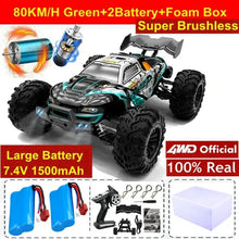 Load image into Gallery viewer, 4WD RC Off-Road Car - 1:16 High-Speed Brushless Truck, 50-80KM/H, 4x4 Drift Racing Toy for Kids & Adults