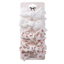 Load image into Gallery viewer, 4Pcs Baby Bows Hair Clips Cotton Linen Hairpins for Girls