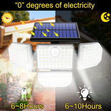 Load image into Gallery viewer, Solar Outdoor Security Light โ 182/112 LED Floodlight with 3 Adjustable Modes, IP65 Waterproof Motion Sensor Lamp for Garage, Garden & Yard