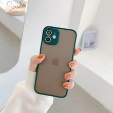 Load image into Gallery viewer, Simple White Camera Shockproof Silicone Phone Case For iPhone 13 Pro Max 14 Pro Protect Cover For Men Modern Translucent Back Cover Mobile case Compatible with iPhone