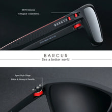 将图片加载到图库查看器,BARCUR Sports Polarized Sunglasses for Men Lightweight TR90 Square Fishing & Travel Eyewear UV400 Protection Men Accessory
