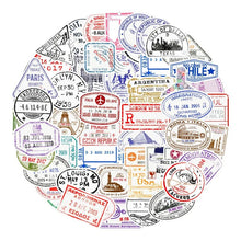 将图片加载到图库查看器,10/30/50PCS New Transparent Postmark Stickers Vintage Stamp Seal Waterproof Sticker for Travel Luggage Laptop Guitar Suitcase