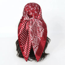Load image into Gallery viewer, Satin Square Scarf – Elegant 2025 Print Hijab, Shawl & Hair Wrap