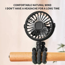 Load image into Gallery viewer, Multifunctional Stroller Mini Fan with USB Charging & Phone Holder