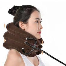 Load image into Gallery viewer, 3 Layer Inflatable Neck Massage Pillow Healthcare Neck Relaxation Cervical Device Traction Drop Collar Therapy Pain Relief
