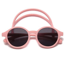 Load image into Gallery viewer, 0-4 Years Baby Silical Gel Glasses UV400 Protection TPEE Polarized Strap Baby Girl Flexible Sunglasses with Free Silicone Rope