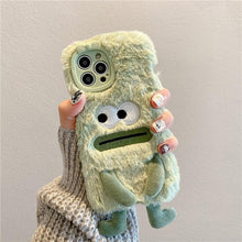 Load image into Gallery viewer, 3D Cute Hairy Fluffy Fur Plush Winter Warm Phone Case For iPhone 14 13 12 11 Pro Max Plus Soft Cartoon Back Cover Cute Fuzzy Furry Case Fashion Luxury Case