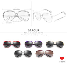 Load image into Gallery viewer, BARCUR Sunglasses Women’s Fashion Polarized Metal Frame Sunglasses UV400 Protection Multi-Color Options Trendy Square Sunglasses with Exquisite White Gift Box for Summer Parties Travel & Outdoor Events