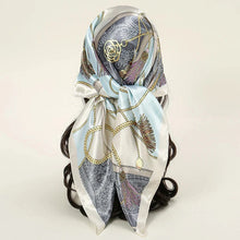 Load image into Gallery viewer, Satin Square Scarf – Elegant 2025 Print Hijab, Shawl & Hair Wrap