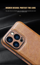 Load image into Gallery viewer, Luxury PU leather Phone Case For iPhone 14 13 Pro Max 12Pro 11Pro Max 13 12 Pro XS MAX XR X SE 7 8 plus Fashion Back Cover Leather Back Case for iPhone 14 Pro Shockproof Cover for iPhone