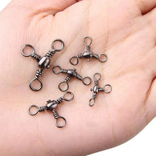 将图片加载到图库查看器,50PCS/Bag Fishing Accessories Black Nickel Plating Three-Prong Connector T-Swivel Sub-Line Splitter Outdoor Fishing Bazi Ring