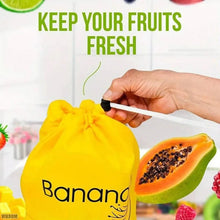 Load image into Gallery viewer, Durable Yellow Banana Storage Bag – Insulated Fresh-Keep Drawstring Bag for Fruits & Vegetables | Reusable Banana Preservation Pouch