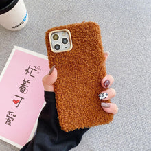 Load image into Gallery viewer, Fashion Lady Gift Case For Iphone Xs Max Xr X 11 Pro Max Se Furry Fluffy Warm Cover For Iphone 6 7 8 Plus Soft Phone Case Flexible Silicon Soft Fluffy Furry Shockproof Protective Phone Case For Iphone
