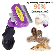 Load image into Gallery viewer, Cat & Dog Hair Removal Comb β Professional Grooming Brush for Shedding Control, Massage & Cleaning | Stainless Steel Deshedding Tool