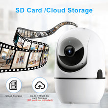 Load image into Gallery viewer, WESECUU Wifi IP Camera 360° Full Coverage PTZ Security Camera 1080P Auto Tracking Wireless Surveillance Night Vision Mini Camera