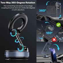 Load image into Gallery viewer, 360° Foldable Vacuum Magnetic Phone Holder, Magnetic Car Phone Mount, Hands-Free Suction Cup Phone Holder for Smooth Surface