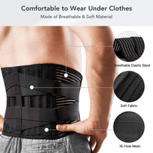 Load image into Gallery viewer, Lower Back Brace with 6 Stays – Orthopedic Lumbar Support Belt for Pain Relief, Sciatica & Gym Use | Breathable Anti-Slip Waist Support