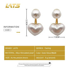 Load image into Gallery viewer, Love Heart Pearl Drop Earrings โ Sweet Elegant Jewelry for Women