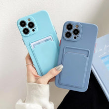 将图片加载到图库查看器,White Luxury Card Holder Phone Case for iPhone 13 12 Pro Wallet Soft Back Cover Shockproof Cute Protective Case for iPhone Cute Case With Card Holder