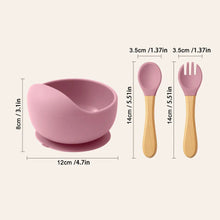 将图片加载到图库查看器,Mamaplan 3PCS Baby Silicone Feeding Set Suction Bowl Spoon Fork