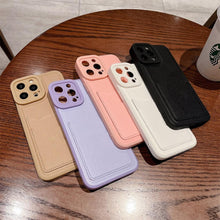 Load image into Gallery viewer, Luxury Leather Square Silicone Wallet Card Holder Phone Case For iPhone 13 12 11 14 Pro Max XS XR X Shockproof Cover Luxury Shockproof Phone Case