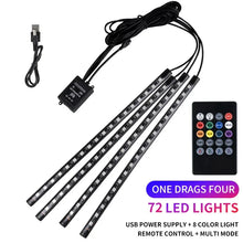 Load image into Gallery viewer, Neon LED Car Interior Ambient Light Kit - RGB Foot Strip with Remote & App Music Control