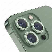 Load image into Gallery viewer, Bling Glitter 9h Hardness Drop-proof Metal Individual Ring Protector For Iphone 14 Pro Max Diamond Metal Camera Protector On For Iphone 14 Plus 14pro Max 14 Pro Camera Protector 3pcs/set Lens Glass