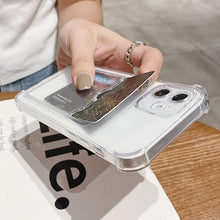 Load image into Gallery viewer, Phone Case For IPhone 12 13 14 Mini Case For iphone Cute Case Cover Soft Silicone Wallet Card Holder Clear Heavy Duty Protective Crystal Clear Back Cover with Shockproof Bumper Case
