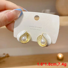 Load image into Gallery viewer, White Flower & Butterfly Dangle Earrings β Acrylic Pearl Heart Jewelry