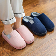 Load image into Gallery viewer, Thick Sole Home Indoor Outside Men And Women Couples Winter Household Warm Fluffy Slippers High Heels Plush Cotton Shoes Ladies