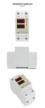Load image into Gallery viewer, Din Rail Adjustable Over Voltage Current and Under Voltage Protector 40A 63A 220V 230V Surge Protector Relay Current Protection