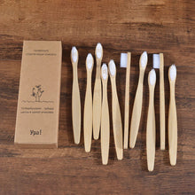 Load image into Gallery viewer, 10Pcs Colorful Toothbrush Natural Bamboo Tooth Brush Sets Soft Bristle Charcoal Teeth Eco Bamboo Toothbrushes Dental Oral Care