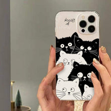 Load image into Gallery viewer, Cute Cat Transparent Phone Case For Iphone 11 12 13 Pro Max Case X Xs Max Xr Phone Case 7plus 8plus Case Cute Clear Protective Phone Cases