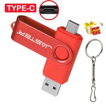 Load image into Gallery viewer, TYPE-C USB Flash Drive 128GB Real Capacity Pen Drive 64GB Free Key Chain Memory Stick Creative Business Gift Red U Disk Blue 32G