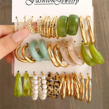 Load image into Gallery viewer, Gold Butterfly & Heart Dangle Earrings Set – Acrylic Drop Jewelry for Women