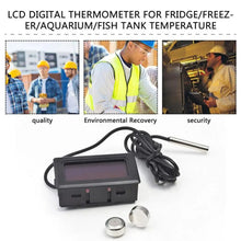 Load image into Gallery viewer, Mini LCD Digital Thermometer with Waterproof Probe Indoor Outdoor Convenient Temperature Sensor for Refrigerator Fridge Aquarium